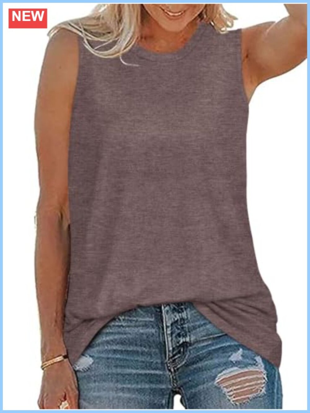 Womens Tank Top Sleeveless Loose Tunic Summer Casual Blouse